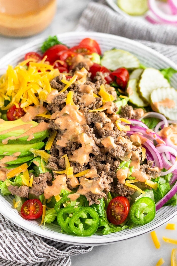 Craving a Burger? Make a Quick & Healthy Burger Salad Tonight!